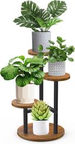 Plant Racks Indoors Corner Flower Racks With Multiple Layers Wooden Metal Plant Racks - 3-Layer High Flower Stand Pot Stand Garden/Living Room Outdoor