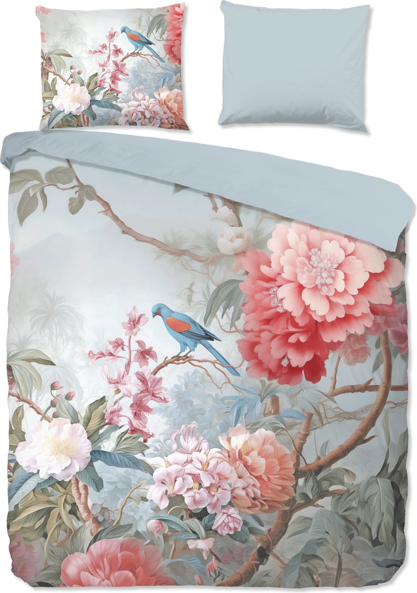 Good Morning dekbedovertrek bloemen en vogels - Lits jumeaux 240x200/220 cm - Multi - 100% Katoen renforce