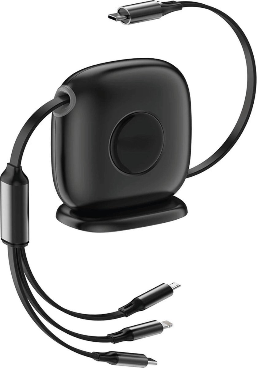 Uitrolbare USB C Kabel - 1.7M - USB C naar geschikt voor Apple Lightning naar USBC , USB-C naar USB-C en USB-C naar Micro USB - Snellader Oplader Kabels - Oplaadkabel