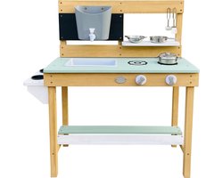 AXI Puck Zand & Water Speelkeuken Bruin/groen - Incl. 6-delige accessoire set - Modder Keuken