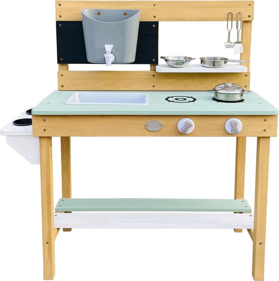 AXI Puck Zand & Water Speelkeuken Bruin/groen - Incl. 6-delige accessoire set - Modder Keuken