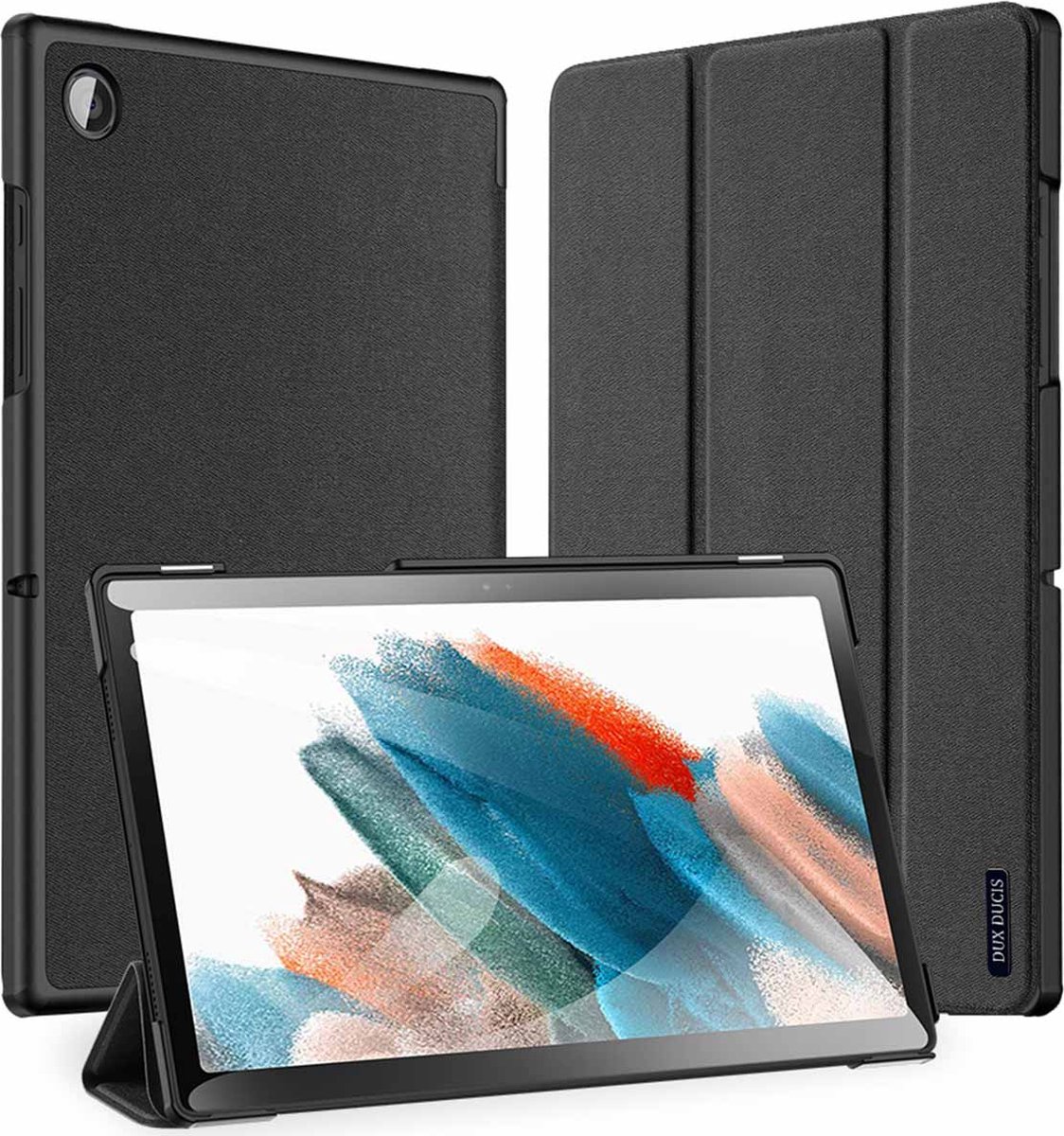 Dux Ducis - Tablet hoes geschikt voor Samsung Galaxy Tab A8 (2022 & 2021) - Domo Book Case - Zwart