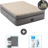 Intex Luchtbed - 2-Persoons - 152 x 203 x 51 cm - Grijs - Inclusief pomp - Hoeslaken en Reparatieset