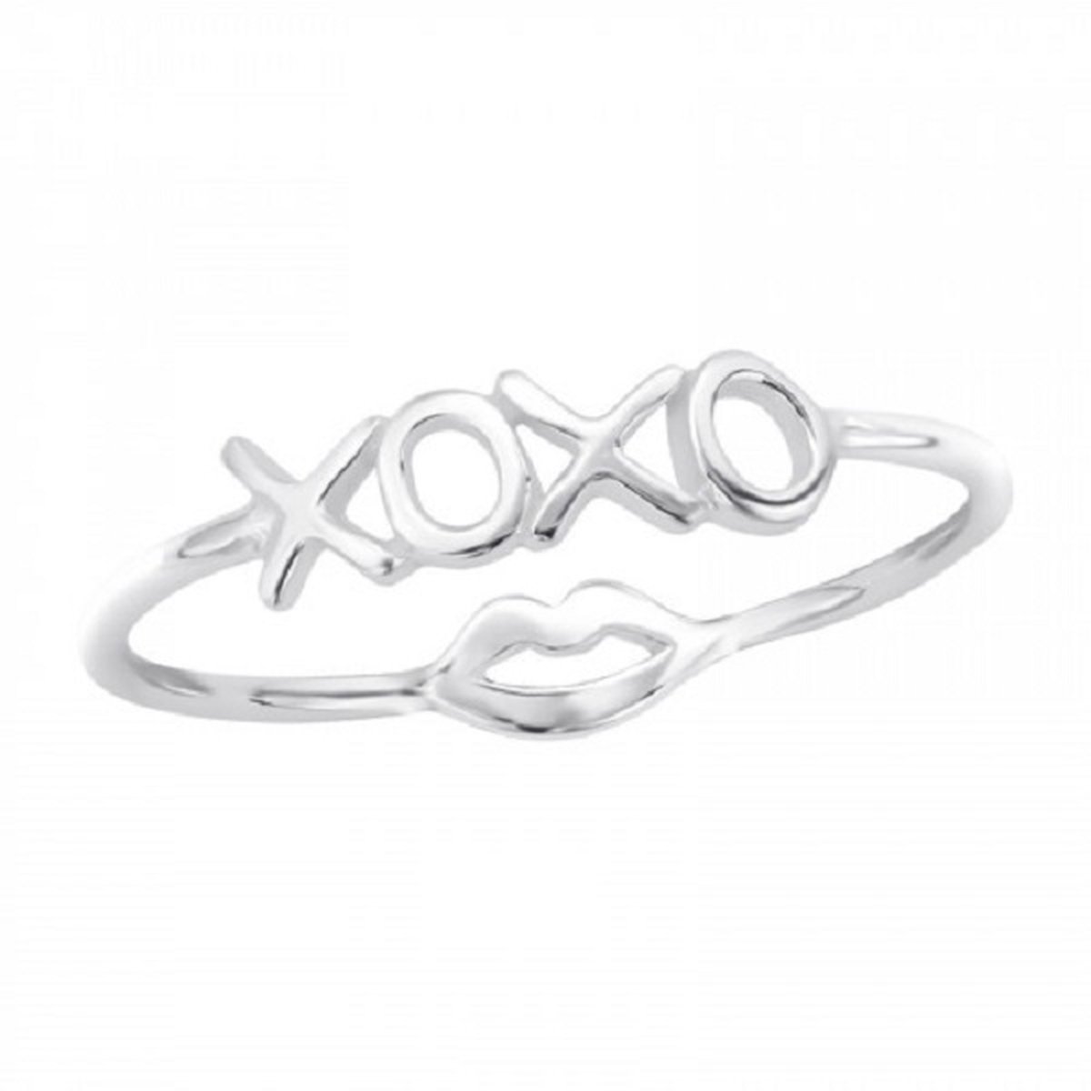 zilveren ring xoxo lip ringmaat 17,8