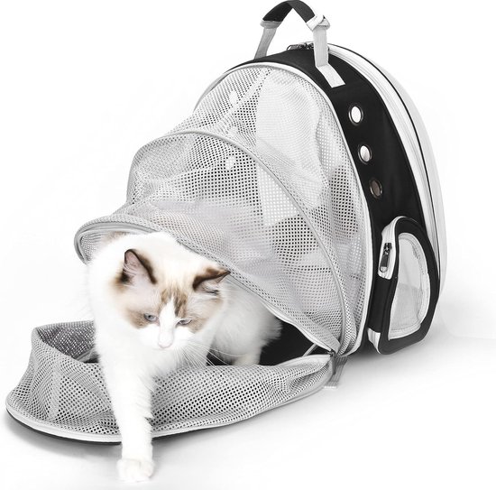 YUDOXN Huisdier honden katten rugzak kamer capsule. Draagtassen voor katten en honden. Draagbare transportrugzak transporttas voor huisdieren. (rood en wit, verlengstuk achter