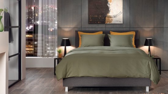 Yellow Cialda Dekbedovertrek - Lits-Jumeaux XL - 260x200/220 cm - Army Green