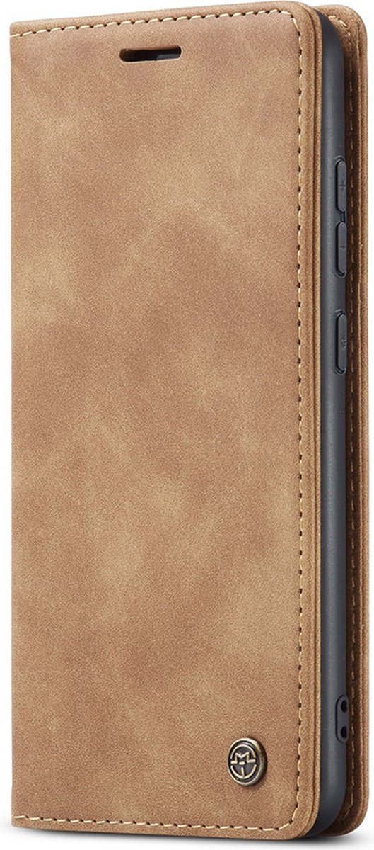 CaseMania Bookcase hoesje geschikt voor Oppo Reno 11F - Effen Cognac - Kunstleer