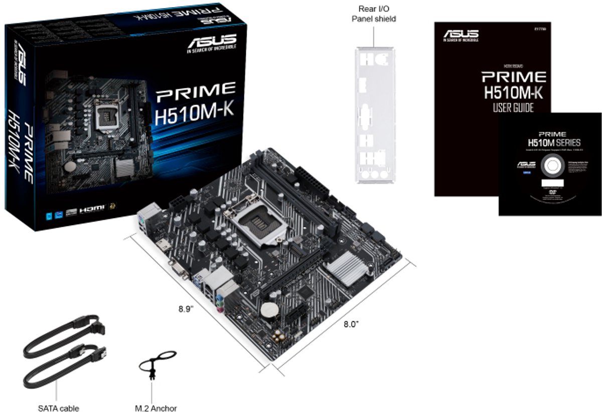Asus Prime H510M-K - Moederbord - Socket 1200 - Micro-Atx - Intel H510 Chipset - afbeelding 9