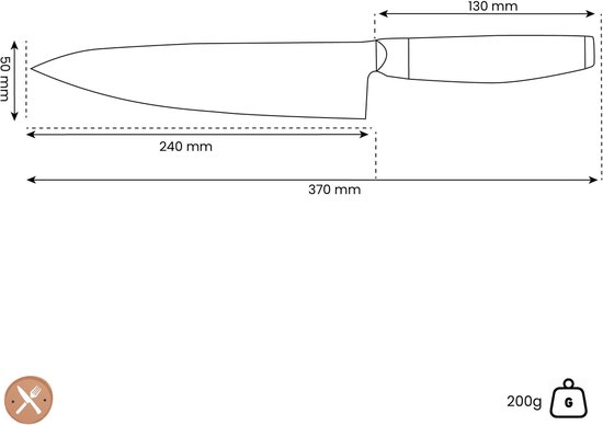 Yaxell Couteau de Chef Japonais Ketu 20 cm 3 Couches Inox Manche Wood Pakka Zwart