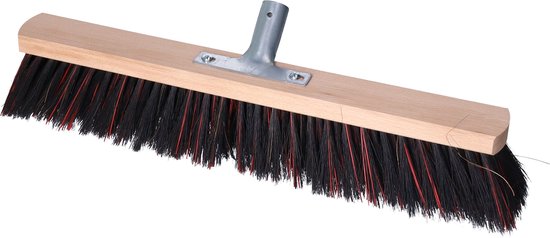Buemag Bezemkop - Arenga/Elaston mix - zwart/rood - hard - hout - 50 cm - 26mm - straatbezem/buitenbezem - bezem van Buemag — afbeelding 2