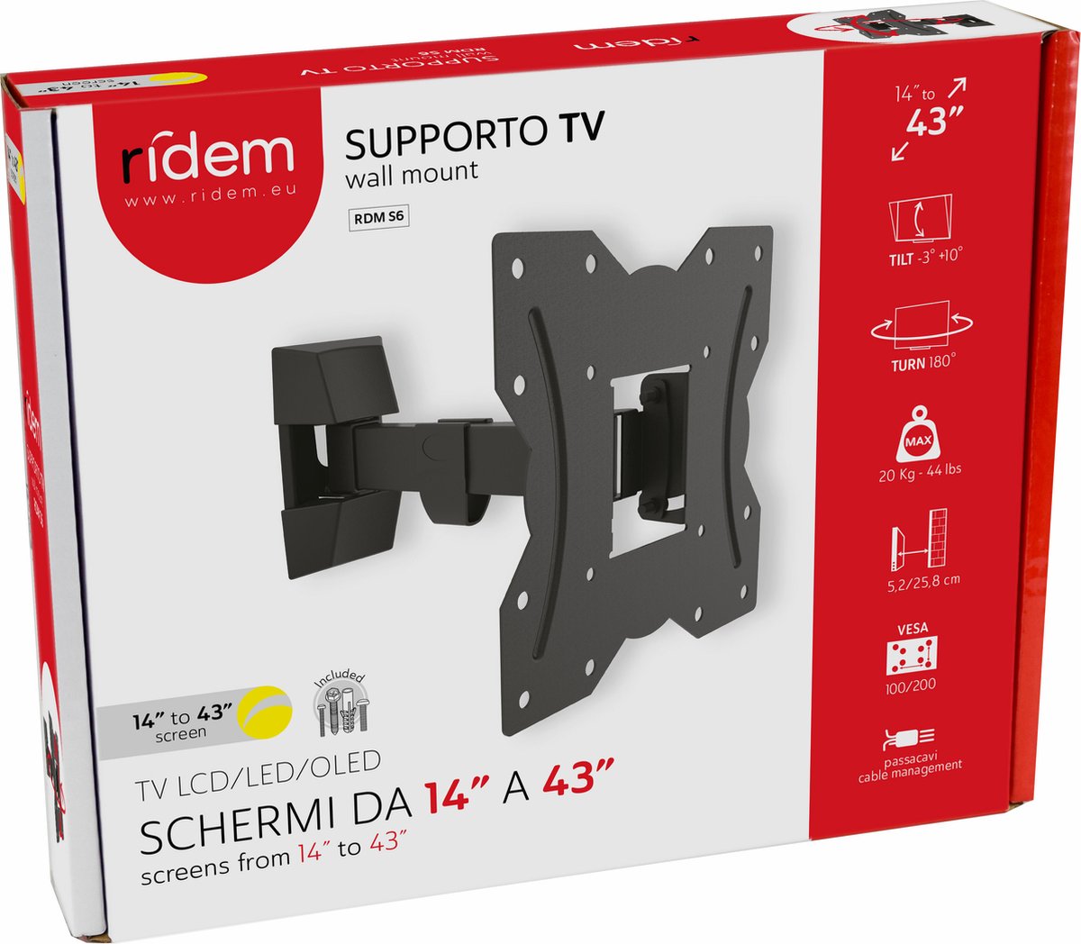 Karma Italiana RDM S6 109,2 cm (43") Zwart