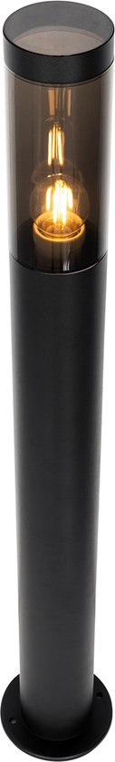 QAZQA rox - Lampe d'extérieur sur pied moderne | Lampadaire d'extérieur - 1 lumière - H 80 cm - Zwart - Éclairage extérieur