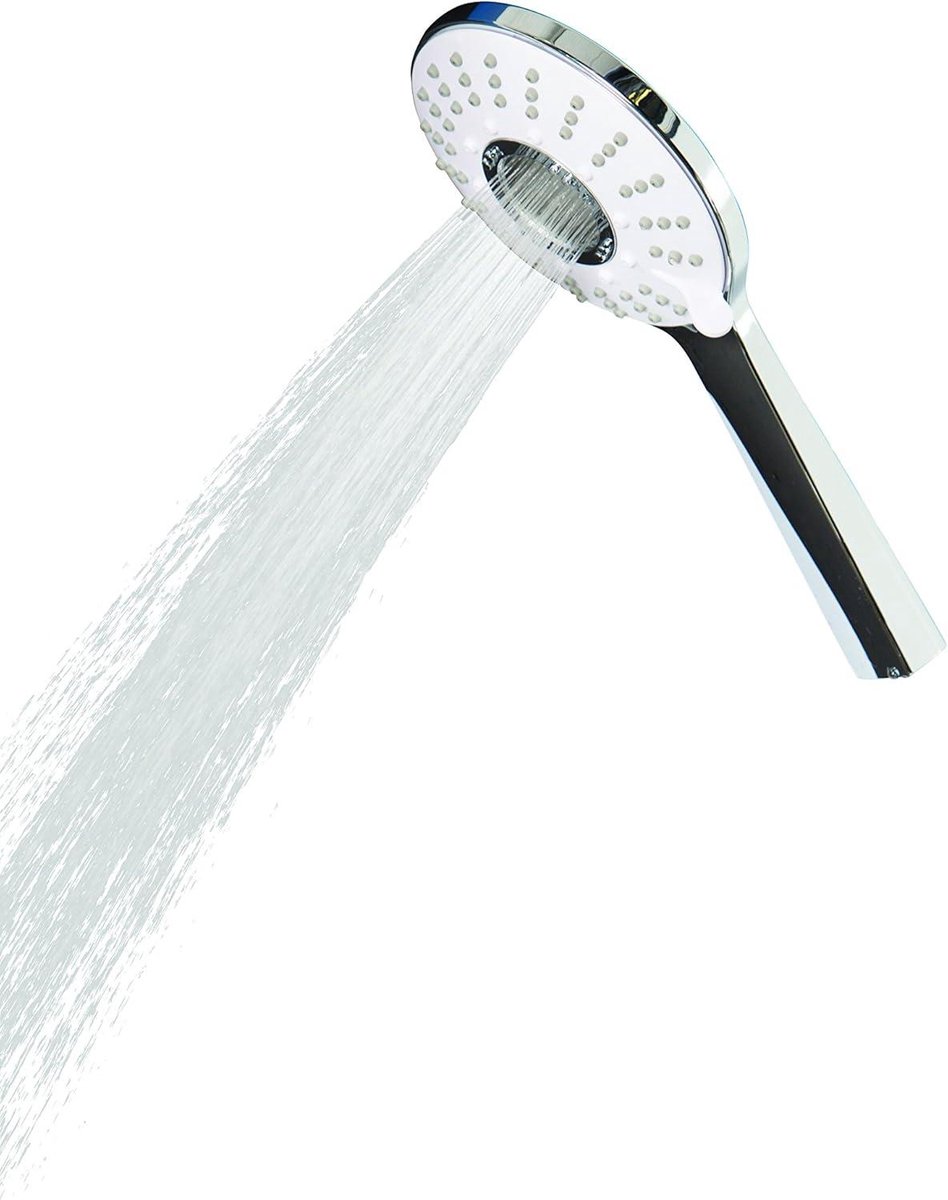 Zijde douchehanddeel met vijf functies - 50% waterbesparing - eco-functie - chroom - luxe ontwerp