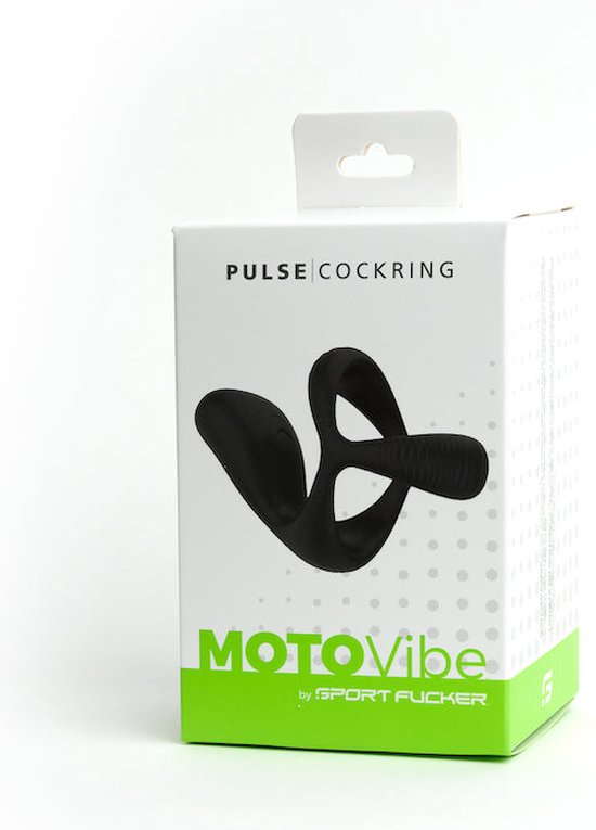 MOTOVibe - Pulse - Anneau pénien vibrant avec étireur de Ball et chatouilleur - Zwart