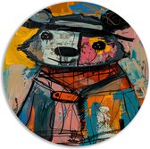 Beer wandcirkel - Dier muurcirkel - Wandbord Achtergrond - Wanddecoratie modern - Schilderij - Wanddecoratie muurcirkel forex 100x100 cm