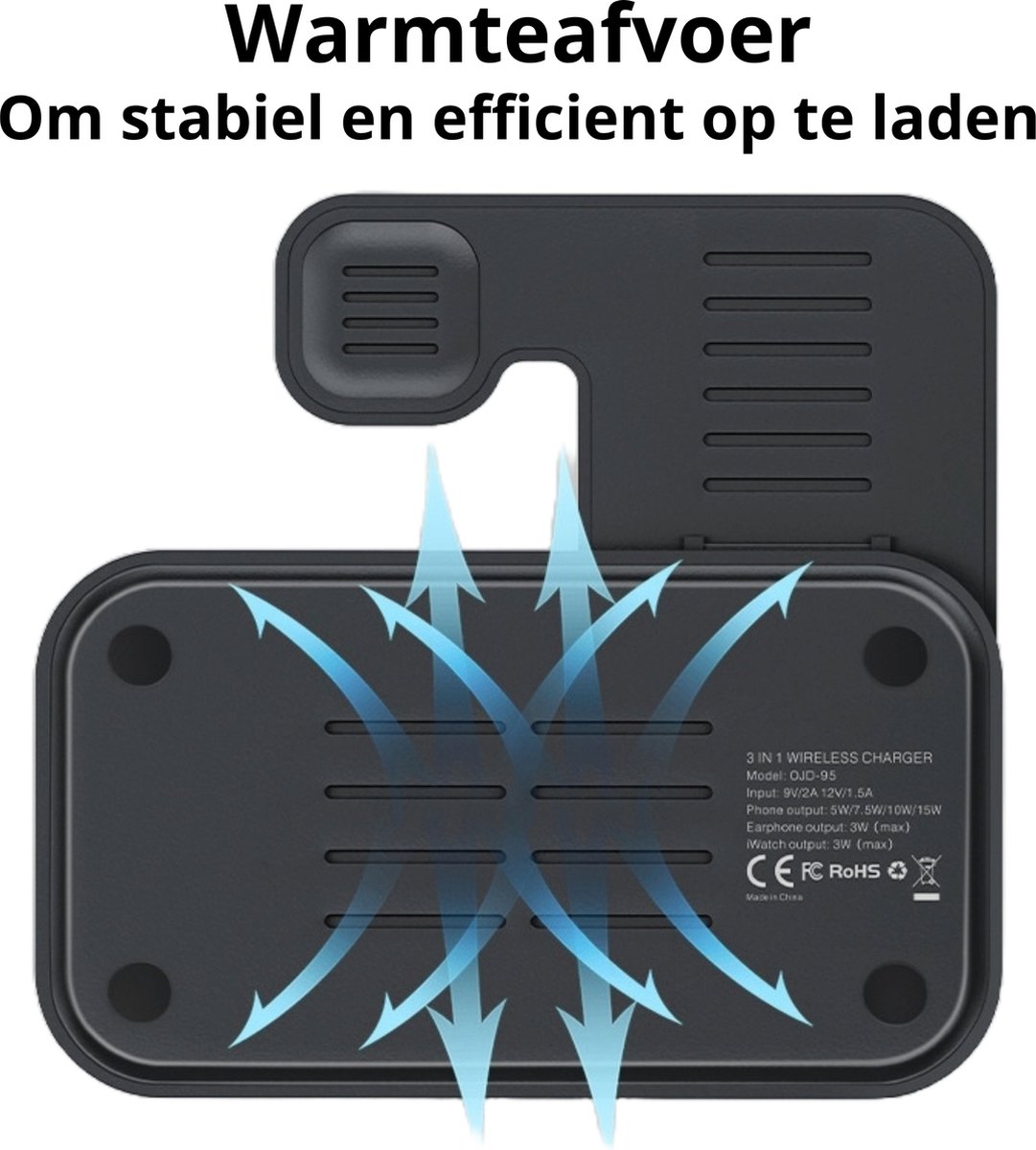 3-in-1 Draadloze Oplader voor Smartphone, Smartwatch en Airpods — cadeau in Telefoon & Tablet - foto 7