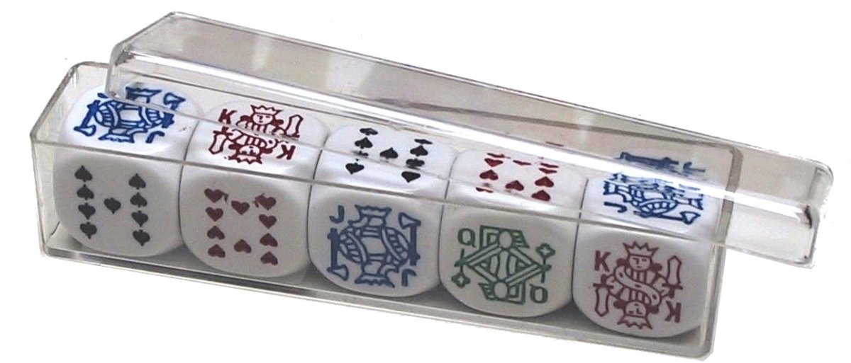 Pokerdobbelstenen - Pokerstenen set van 5 - 16mm - HOT Games