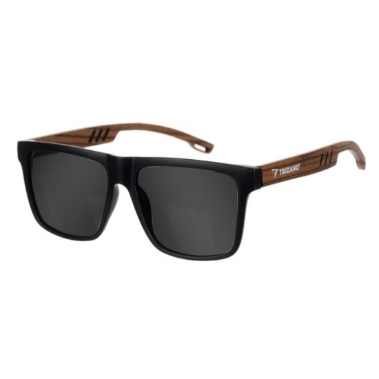 Zonnebril met Polarisatie - UV400 - Houten Pootjes - Unisex - Zwart — afbeelding 3