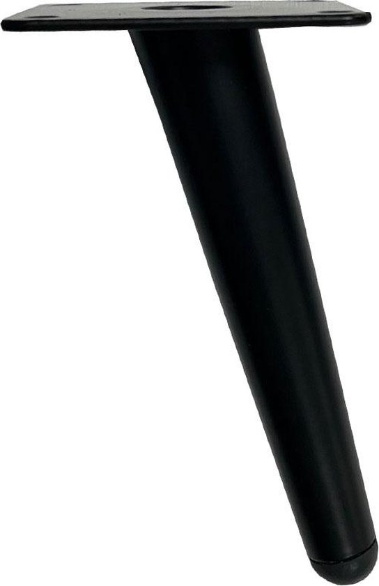FETZCM 4 stuks schuine meubelpoten, metaal, zwart, kastpoten, kegelvormige meubelpoten, 15 cm hoogte voor banken, tafels en andere kastpoten (zwart, 15 cm FETZCM 4 stuks schuine meubelpoten, metaal, zwart, kastpoten, kegelvormige meubelpoten, 15 cm hoogte voor banken, tafels en andere kastpoten (zwart, 15 cm