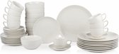 Bol.com alpina serviesset 8 Persoons - Aardewerk Servies 40-Delig - Bordenset met Ontbijtborden Dinerborden Kommen Kopjes en Sch... aanbieding