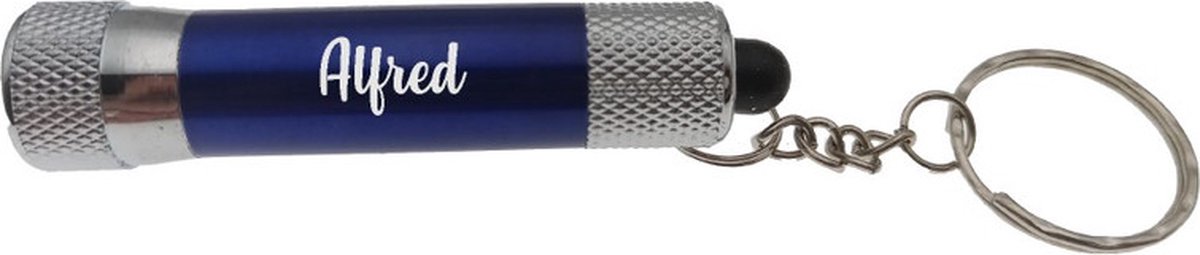 Zaklamp | Sleutelhanger | Met Naam | Blauw | Alfred