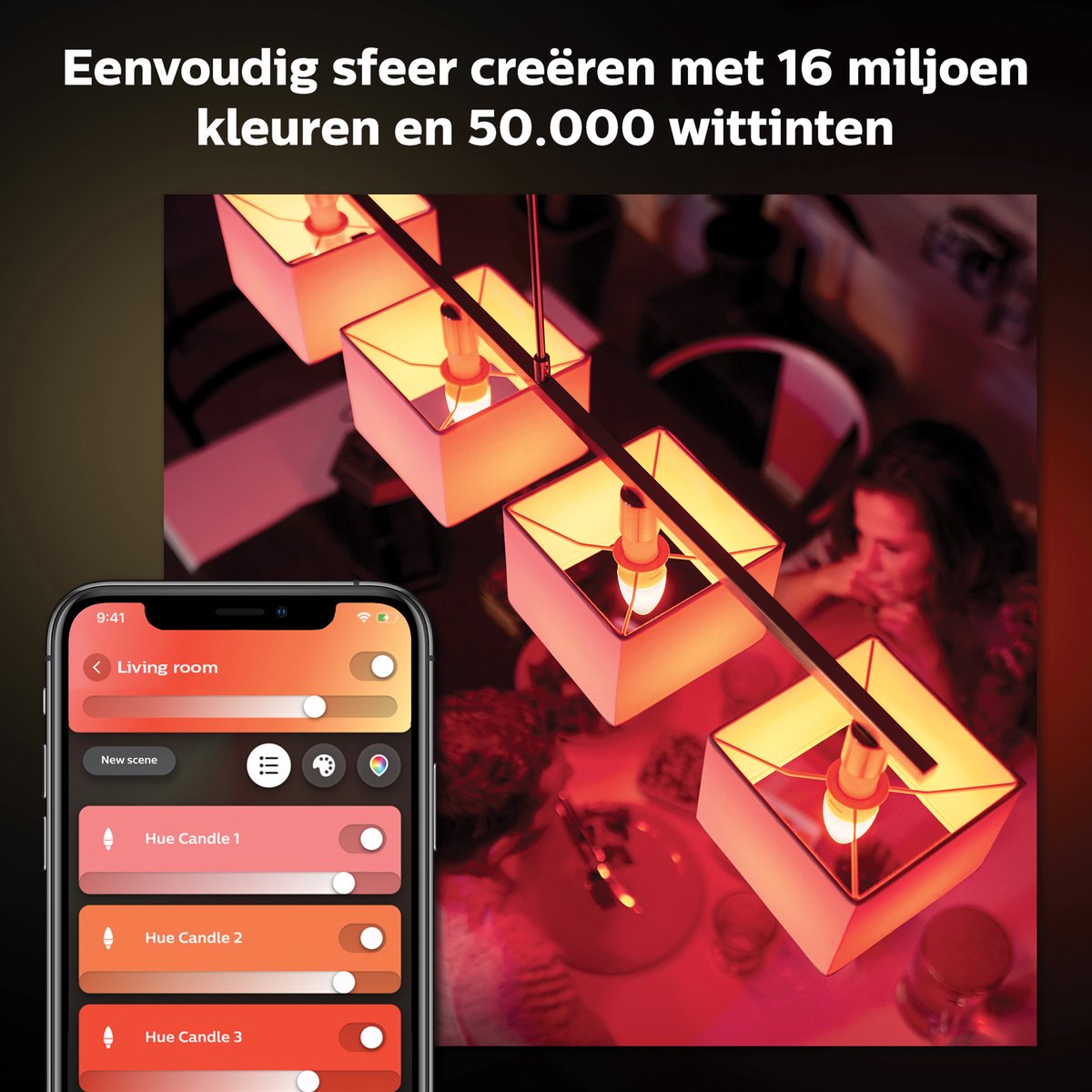 Philips Hue Kaarslamp Lichtbron E14 - wit en gekleurd licht - 5,2W - Bluetooth — afbeelding 4