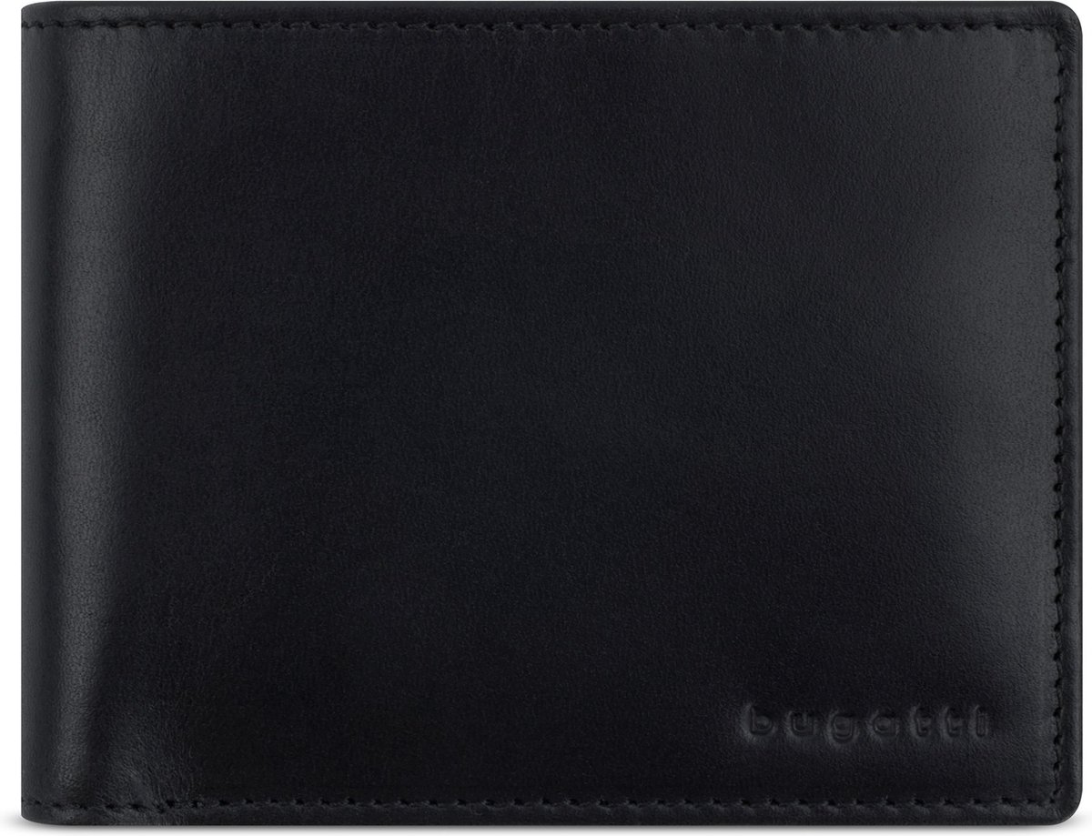 Bugatti Remo Portemonnee RFID-bescherming Leer 12 cm - Jongens - Horizontaal - schwarz