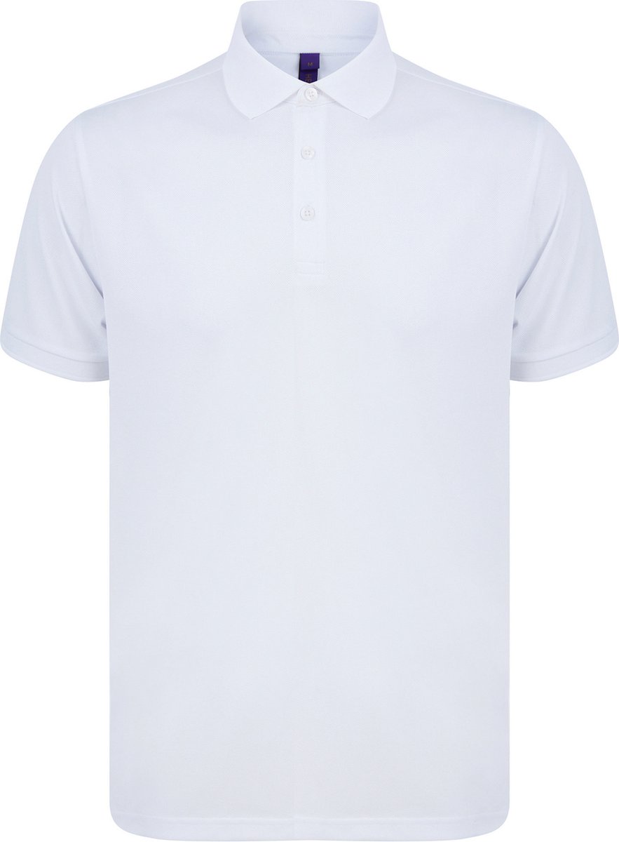 Henbury Herenpolo in gerecycleerd polyester H465 - White - XS