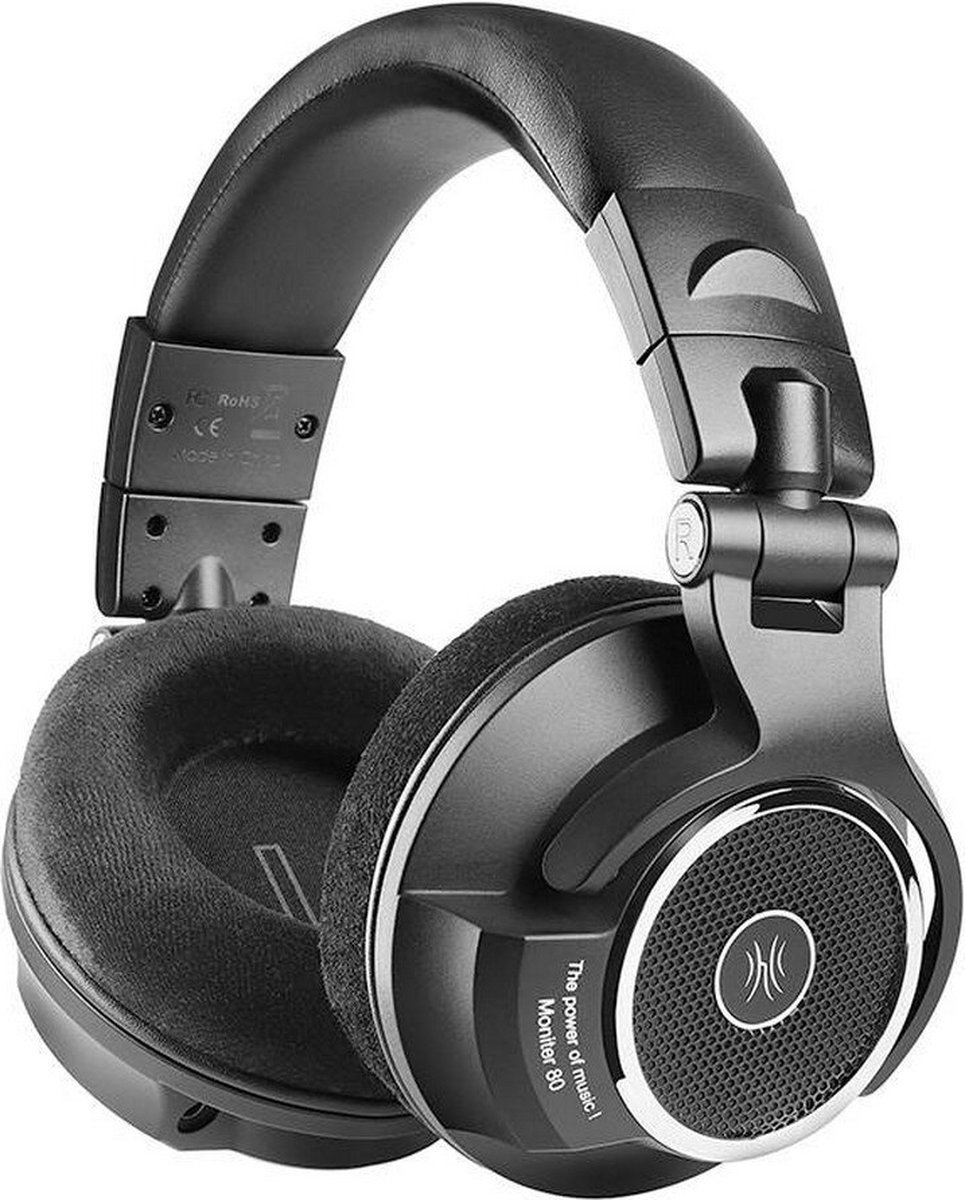 OneOdio - Monitor 80 Zwart – Studio Koptelefoon – Over-Ear – Hi-Res Audio – Fluweelzachte Oorkussens