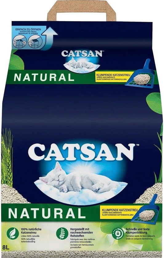 Foto: Catsan kattenbakvulling natural klontvormend 8 l