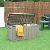 Bol.com Tuin opbergbox Filetto 124x525x57 cm beige en houtkleurig casa.pro aanbieding