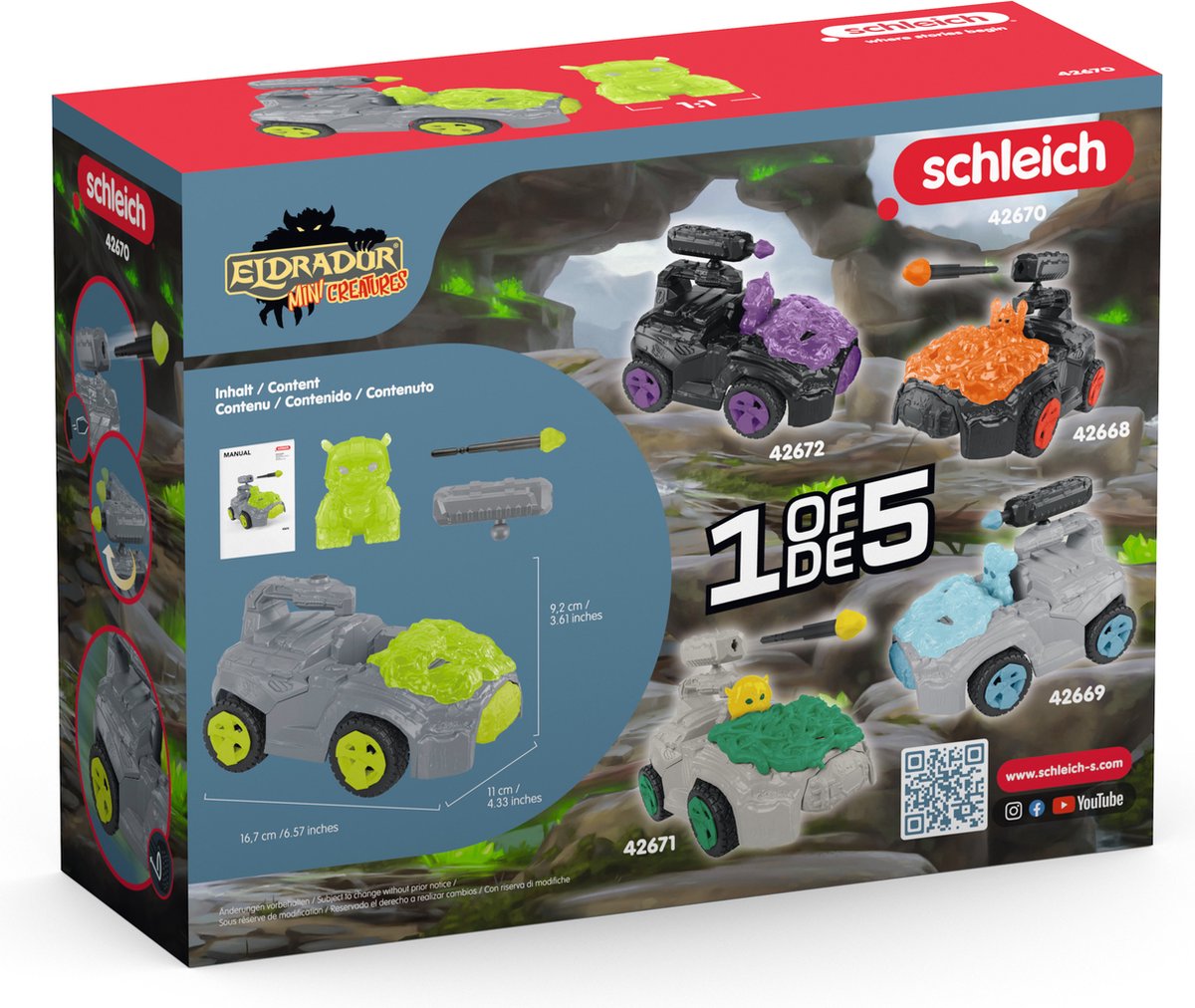 Schleich Eldrador Steen-crashmobiel: terugtrekmotor + vuurwapen thumbnail 2