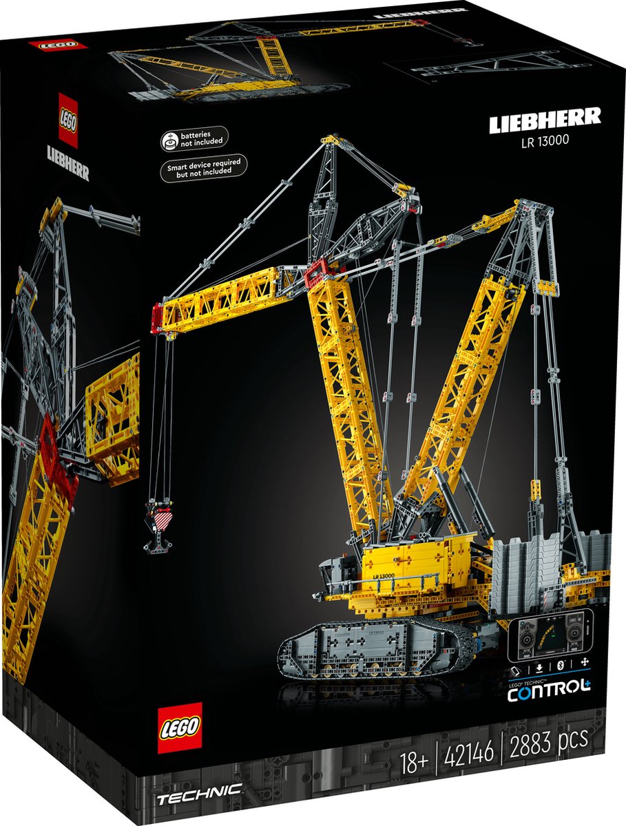 Bol.com LEGO Technic Liebherr Rupsbandkraan LR 13000 Kraan met Afstandsbediening voor Volwassenen - 42146 aanbieding