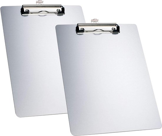 TUKA I AKUT [6x] Aluminium Klembord A4, Met Rubberen Metalen Klem Schrijfbord Ophangose Onbreekbaar Pad Houder Clipboard Stabiel Schrijfblad Set Van 6 Champagne Kleur Tkd8025 6x 2267131937
