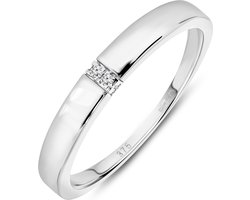 Miore - Ring met Diamanten Dames - 9 Karaat - Kleur Witgoud