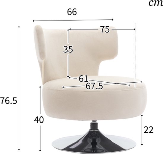WOOOD Sara Lounge Fauteuil Rechts Teddy Off White