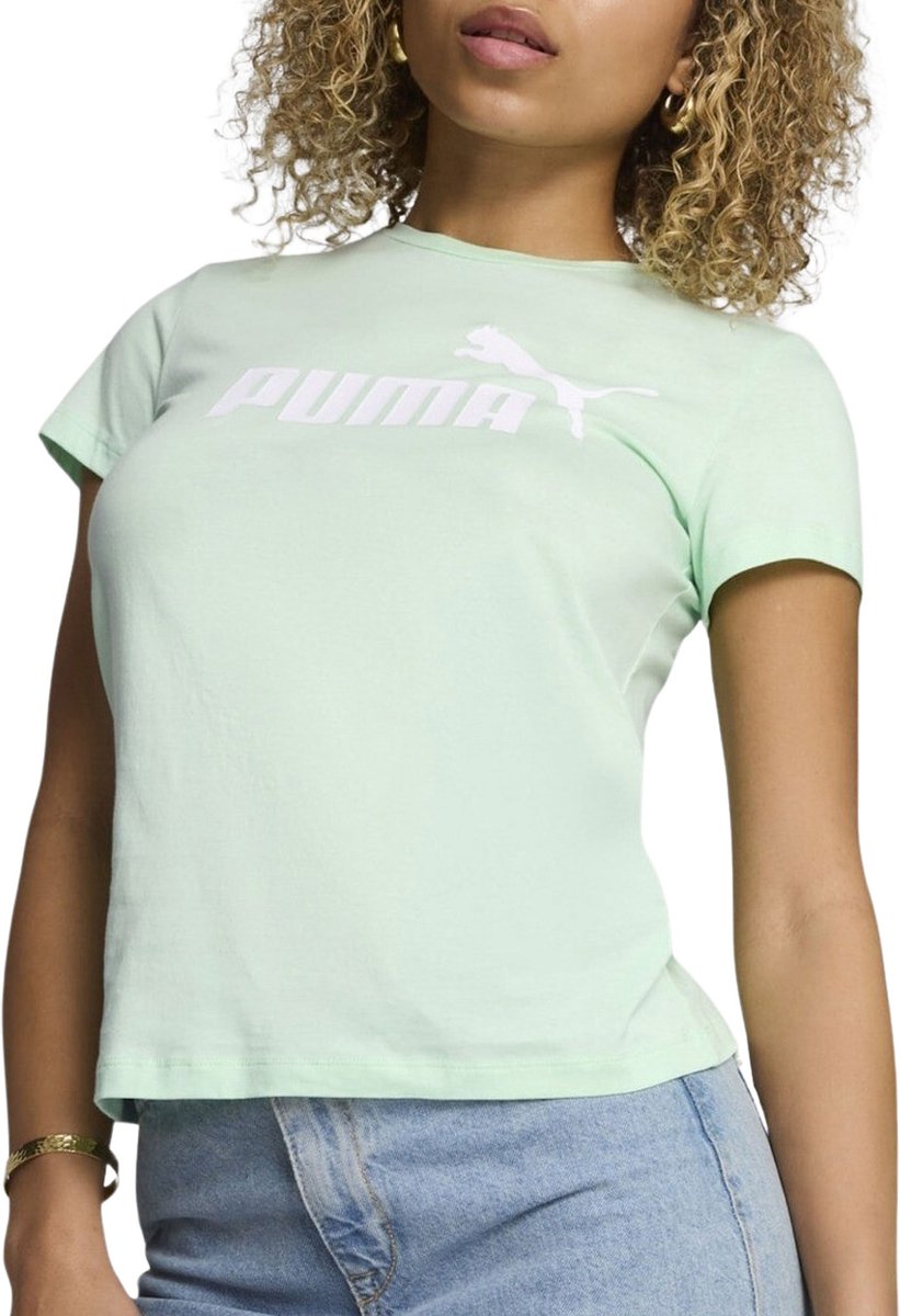 PUMA ESS Logo Tee s Dames T-shirt Fresh Mint