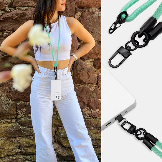 Chaîne de téléphone portable Cadorabo adaptée au Samsung Galaxy M52 5G en TURQUOISE avec cordon de sangle réglable à accrocher autour du cou