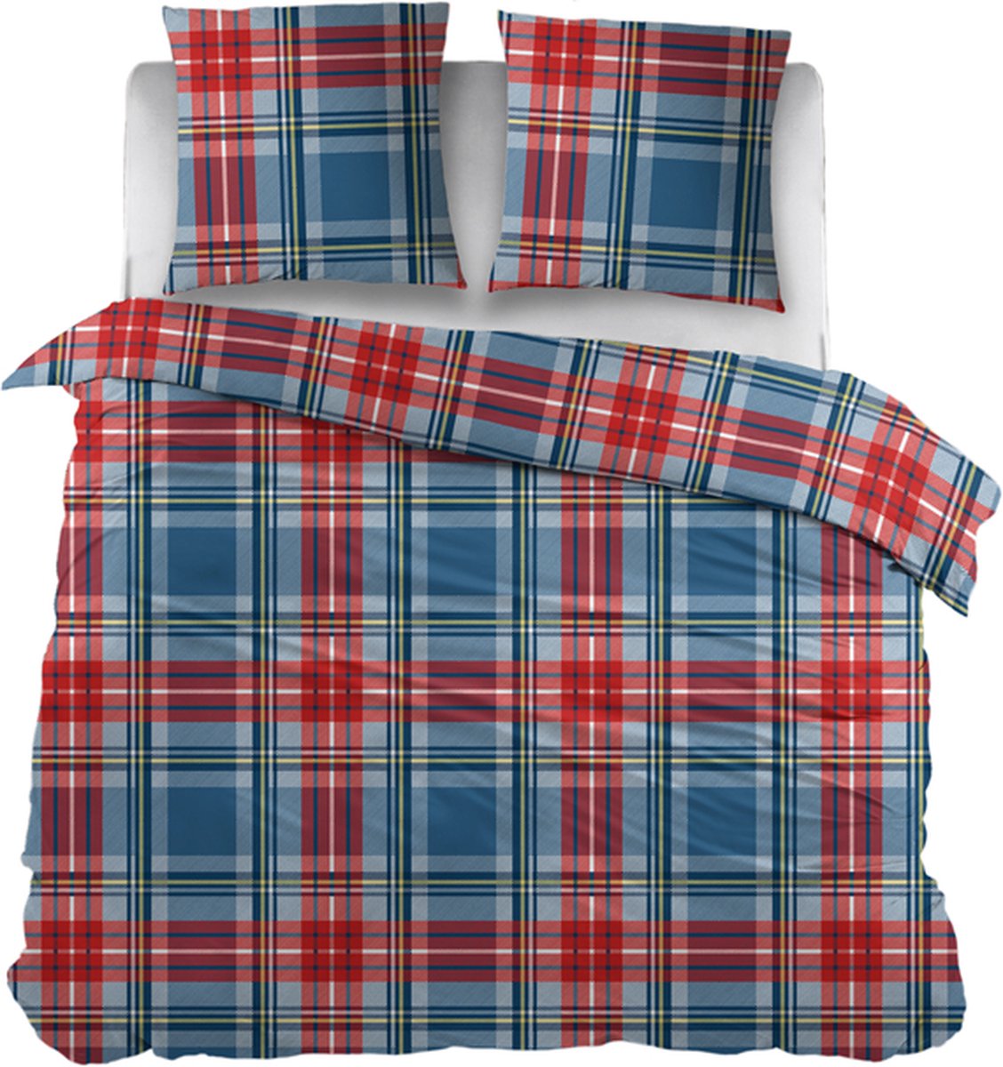 Snoozing Elien Dekbedovertrek - Extra breed - Blauw/Rood