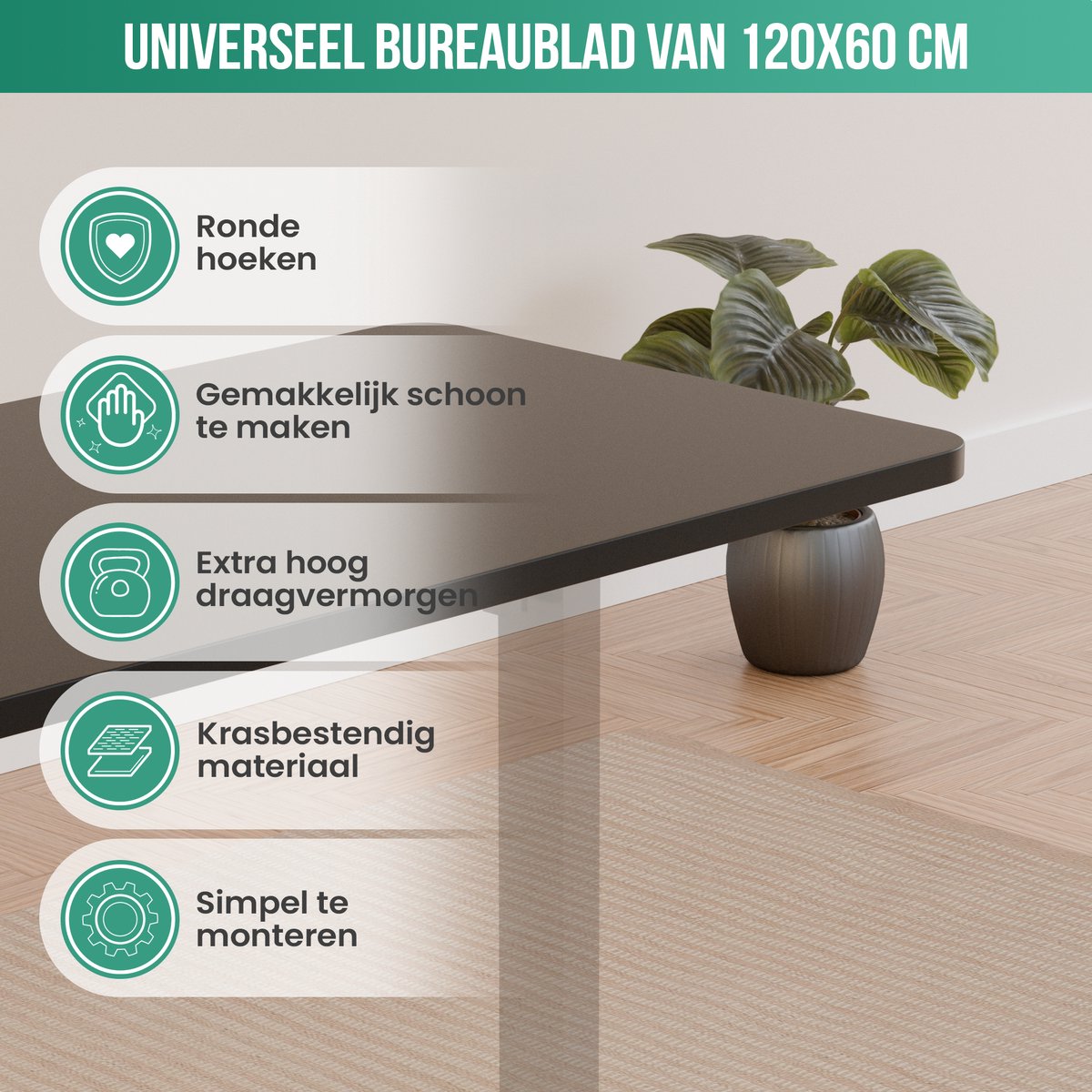 Avalo Avalo Bureaublad Los 120x60cm - afbeelding 2