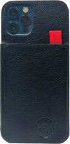 HEM Luxe Leather Back Cover - Convient pour iPhone 13 - Zwart - Étui de téléphone / Dos pour 3 cartes