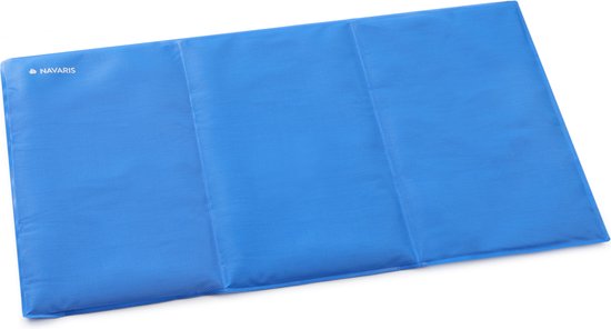 Navaris Koelmat voor honden en katten - 50 x 90 cm - Met vloeibare gel - Zonder vriezen - Hou jouw huisdier lang koel - Textileen - Blauw