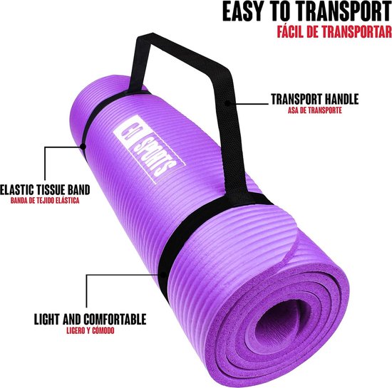 Yoga Mat NBR Antislip 180x60x1cm Ideaal voor Pilates Oefeningen Fitness Gymnastiek van Avento — afbeelding 2