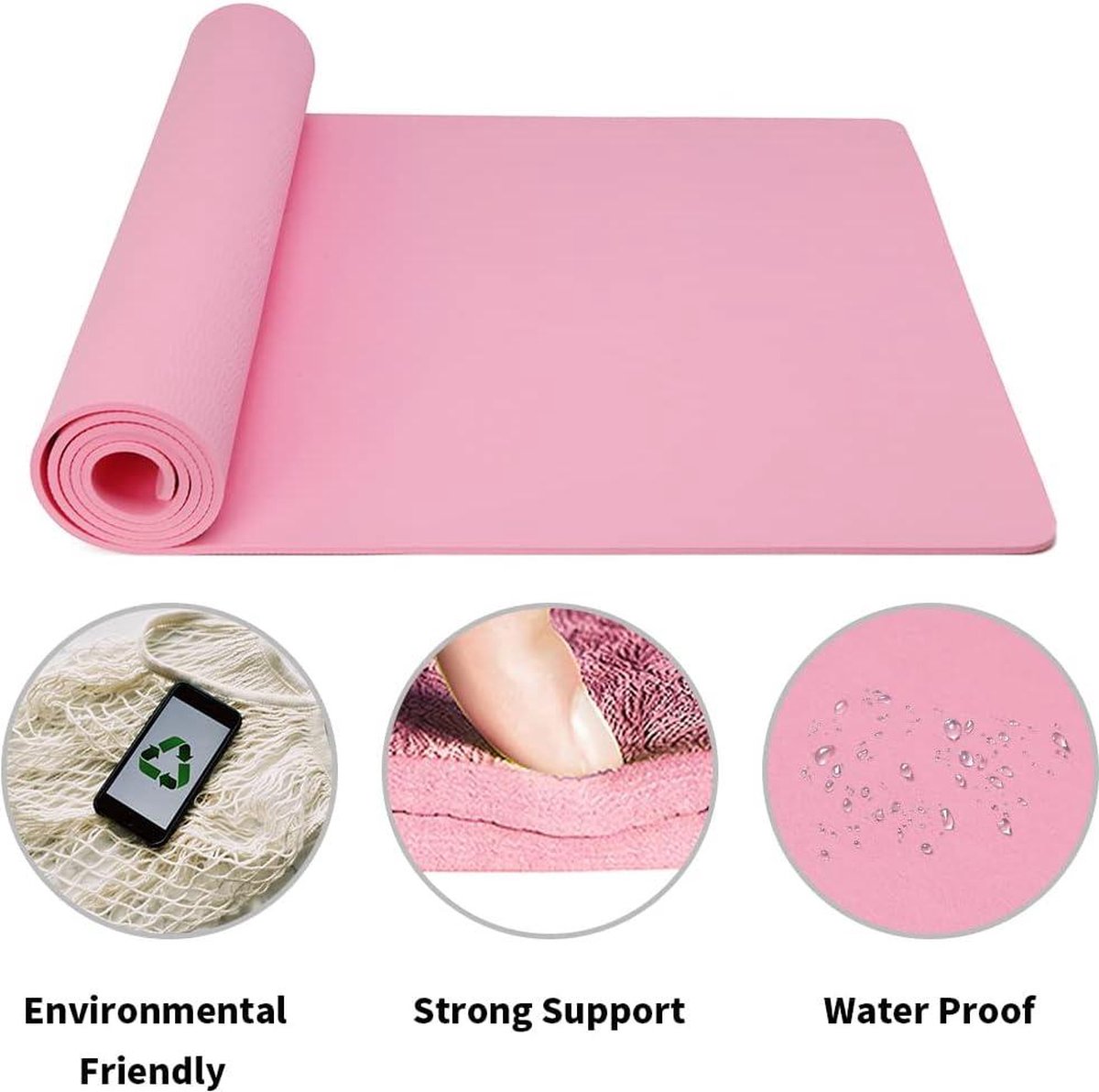 3 Sangles De Yoga SCJJZ - Transport Et Séchage Tapis - Réglables - Violet, Rose, Noir