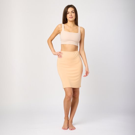 Merry Style Onderjurk Dames Petticoat KnieLang Elastisch Vormgevend Uit Viscose Comfort Stijlvol Allrounder Perfect Voor Dagelijks Gebruik En Elke Jurk MS10-446 (Wit, M