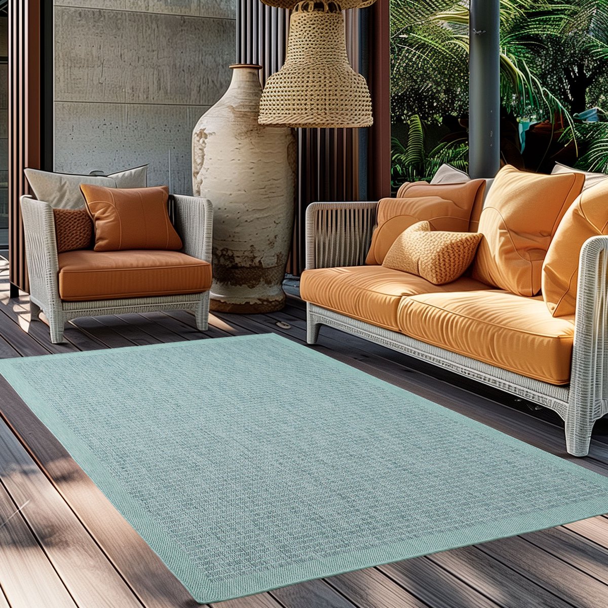 Muratap Tapijtenloods Solid Binnen en Buiten - Vloerkleed - Indoor & Outdoor - Laagpolig Effen - Blauw- 80x250 CM
