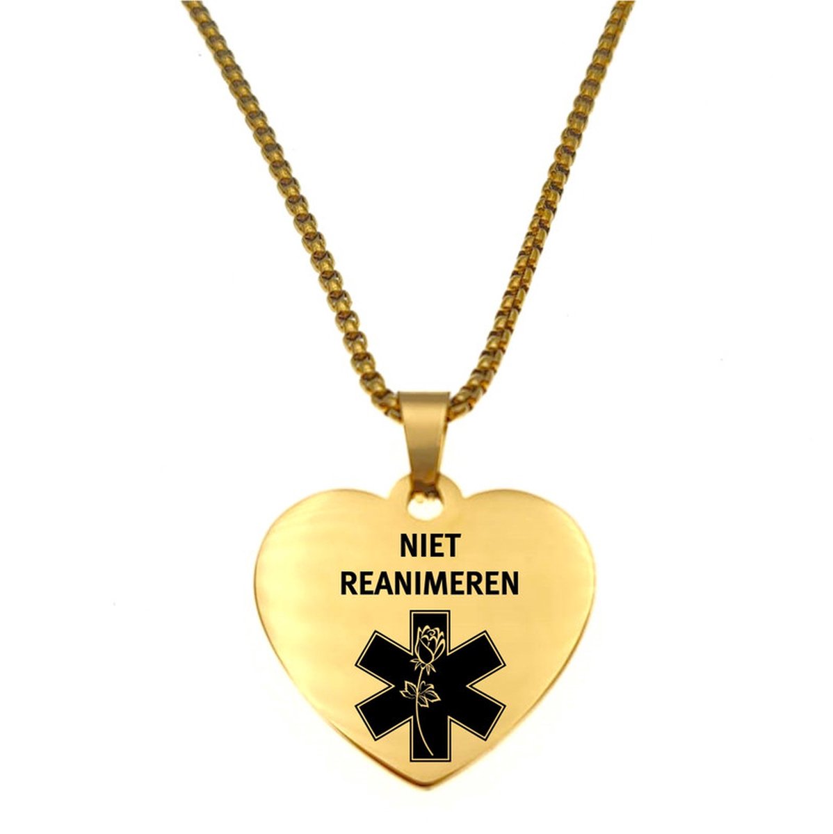 Ketting | Hart | RVS | Goud | Niet Reanimeren