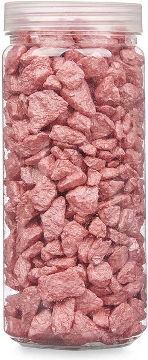 Giftdecor decoratie stenen/steentjes/kiezels - roze - 10-20 mm steentjes - potje 700 gram - Aquarium en vazen vulling