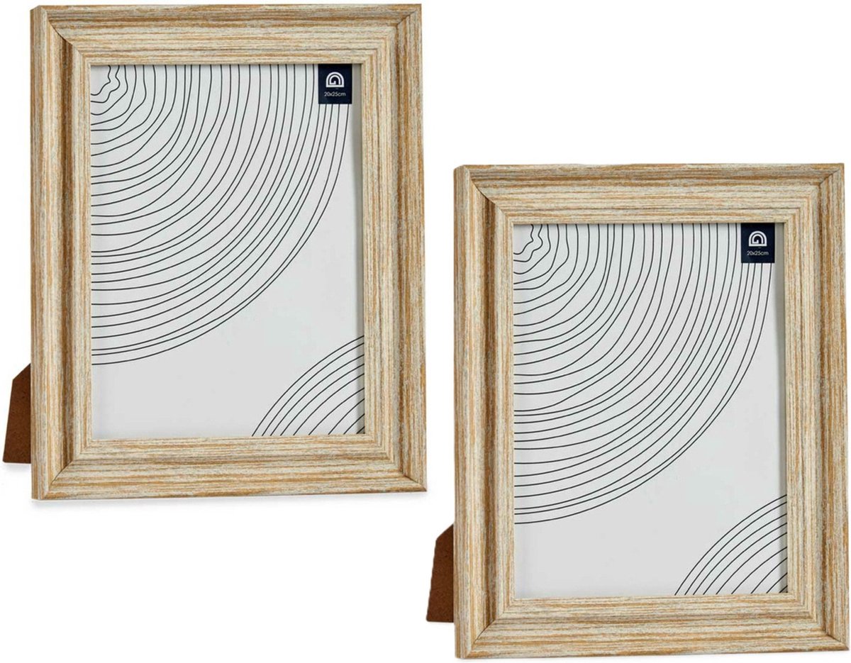 Giftdecor Fotolijstje voor een 20 x 25 cm foto - 2x - licht hout - frame 26 x 31 cm Lichtbruin