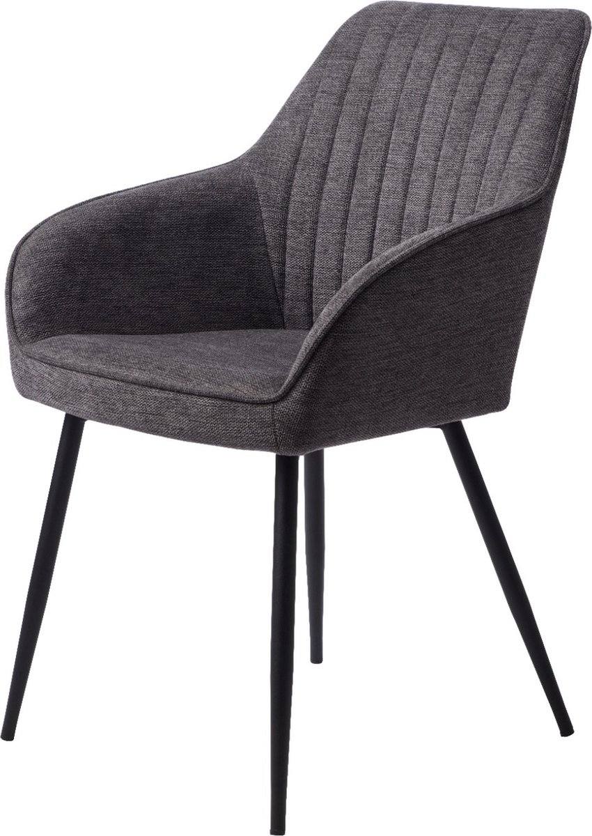 Giga Living Eetkamerstoel Stof Donkergrijs - 58x58x84cm - Nolan Stribe - Giga Living